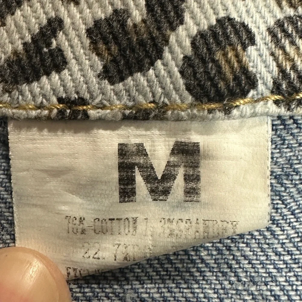 Toddler Girls Leopard Print Collar Denim Jean Jacket Size‎ M, GUC